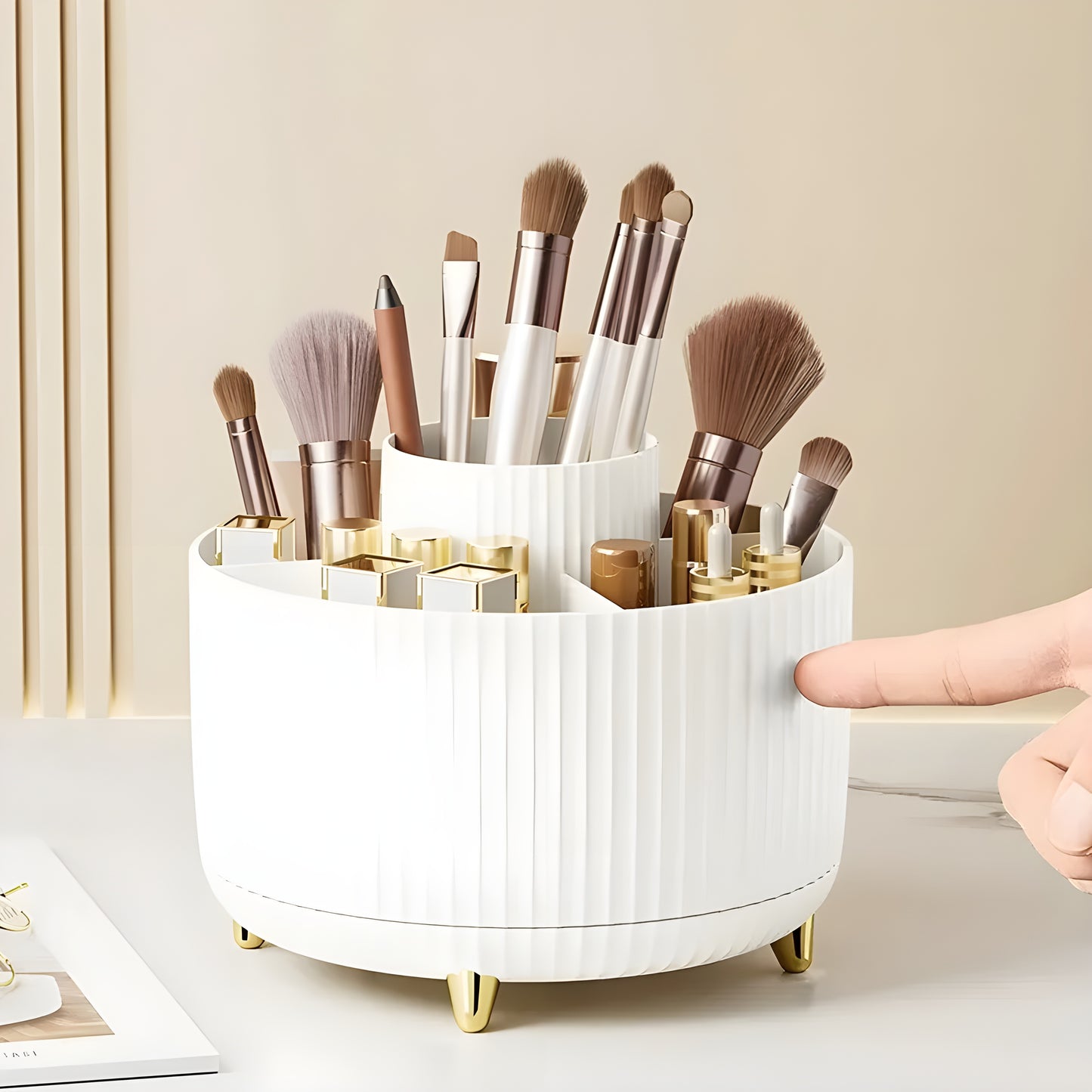 GlamTurn™ 360° Rotating Makeup Organizer by Humidly®